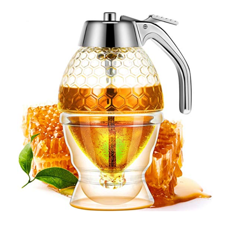 Honey Juice Syrup Dispenser Pot Jar For Kitchen Bee Drip Storage 200ml Main Image